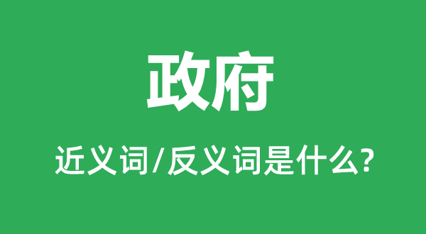 政府的近義詞和反義詞是什么,政府是什么意思