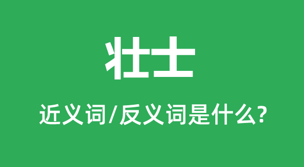 壯士的近義詞和反義詞是什么,壯士是什么意思