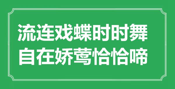 “流連戲蝶時(shí)時(shí)舞，自在嬌鶯恰恰啼”是什么意思,出處是哪里