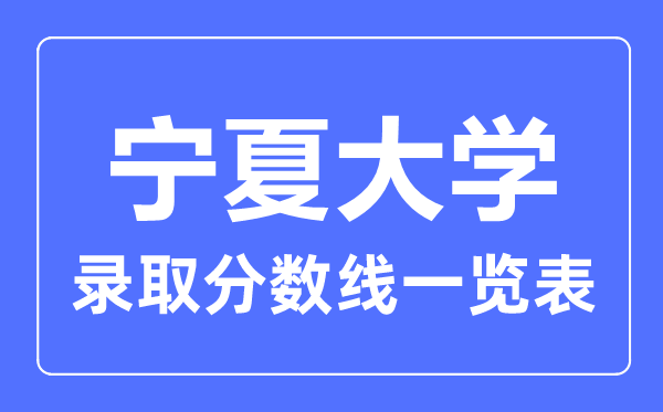 2023年高考多少分能上寧夏大學(xué)？附各省錄取分?jǐn)?shù)線