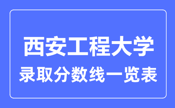 2023年高考多少分能上西安工程大學?附各省錄取分數線