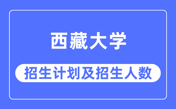 2023年西藏大學各省招生計劃及各專業招生人數是多少