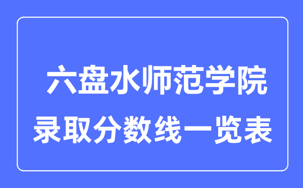 2023年高考多少分能上六盤水師范學院？附各省錄取分數線