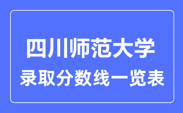 2023年高考多少分能上四川師范大學？附各省錄取分數線