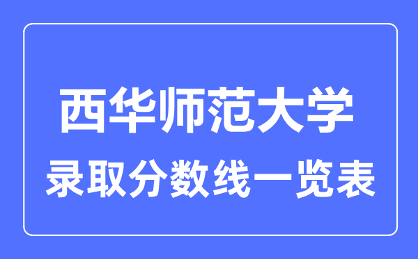 2023年高考多少分能上西華師范大學？附各省錄取分數線
