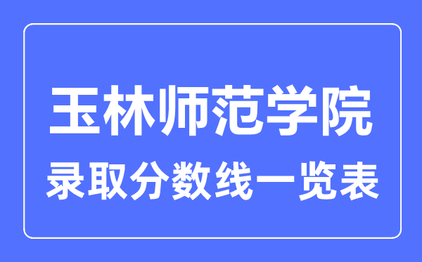 2023年高考多少分能上玉林師范學(xué)院？附各省錄取分數(shù)線