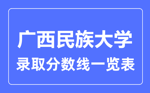 2023年高考多少分能上廣西民族大學(xué)？附各省錄取分?jǐn)?shù)線