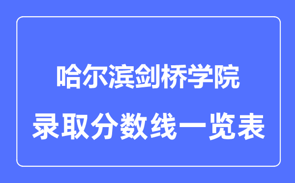 2023年高考多少分能上哈爾濱劍橋?qū)W院？附各省錄取分?jǐn)?shù)線