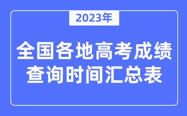 2023年全國各地高考成績(jī)查詢時(shí)間匯總表