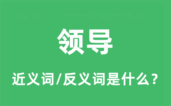領(lǐng)導(dǎo)的近義詞和反義詞是什么,領(lǐng)導(dǎo)是什么意思