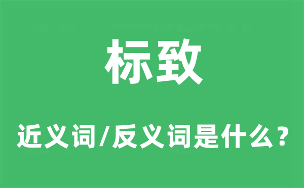 標(biāo)致的近義詞和反義詞是什么,標(biāo)致是什么意思