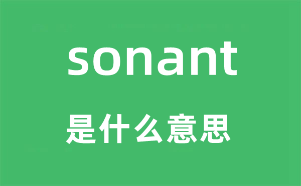 sonant是什么意思,sonant怎么讀,中文翻譯是什么