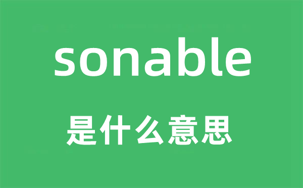 sonable是什么意思,sonable怎么讀,中文翻譯是什么