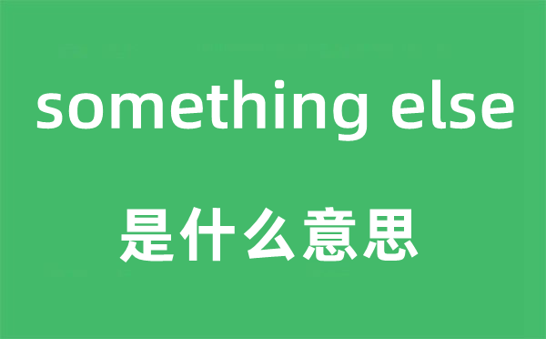 something else是什么意思,中文翻譯是什么