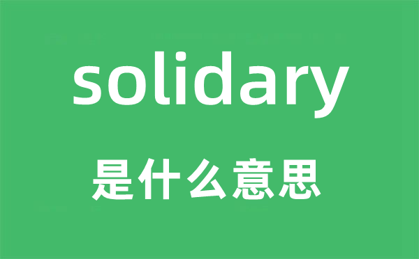 solidary是什么意思,solidary怎么讀,中文翻譯是什么