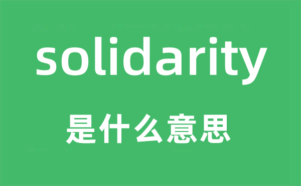 solidarity是什么意思,solidarity怎么讀,中文翻譯是什么