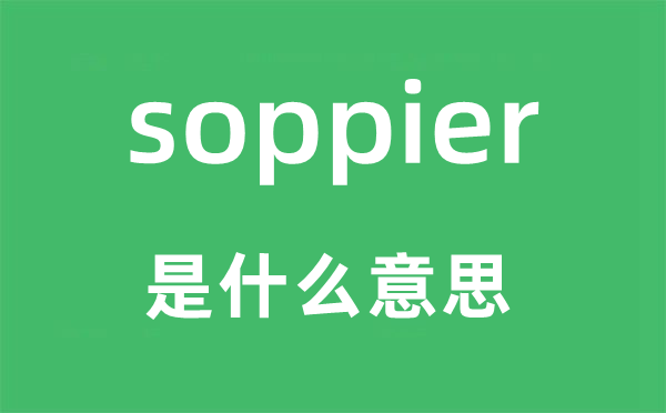 soppier是什么意思,soppier怎么讀,中文翻譯是什么