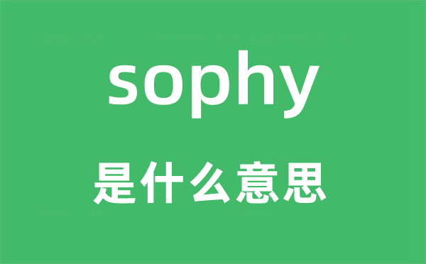 sophy是什么意思,sophy怎么讀,中文翻譯是什么