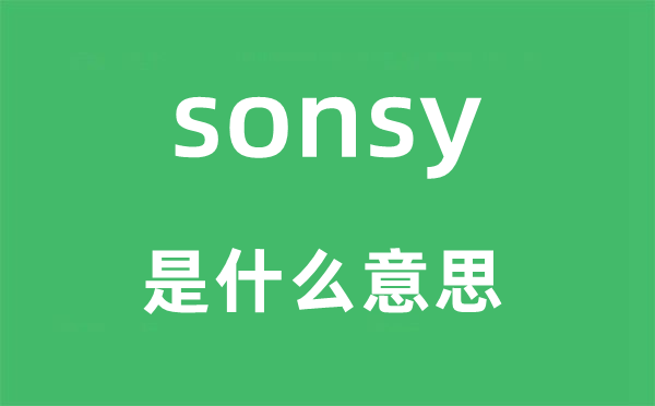 sonsy是什么意思,sonsy怎么讀,中文翻譯是什么