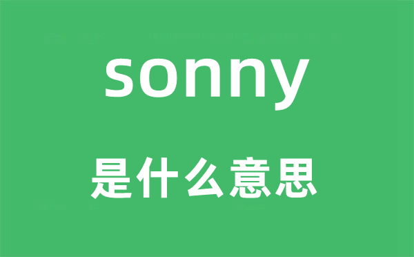sonny是什么意思,sonny怎么讀,中文翻譯是什么