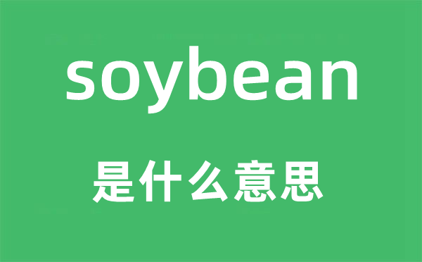 soybean是什么意思,soybean怎么讀,中文翻譯是什么