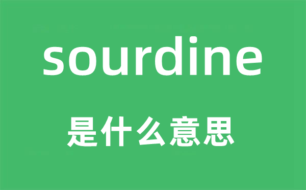 sourdine是什么意思,sourdine怎么讀,中文翻譯是什么