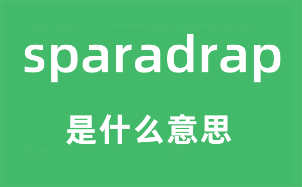 sparadrap是什么意思,sparadrap怎么讀,中文翻譯是什么