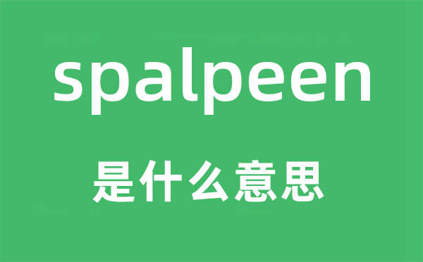 spalpeen是什么意思,spalpeen怎么讀,中文翻譯是什么