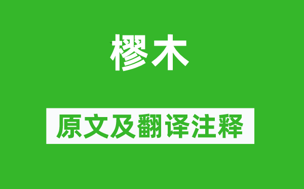 詩(shī)經(jīng)·國(guó)風(fēng)《樛木》原文及翻譯注釋,詩(shī)意解釋