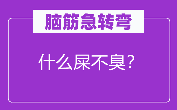 腦筋急轉彎：什么屎不臭？