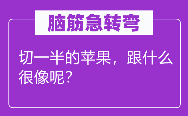腦筋急轉(zhuǎn)彎：切一半的蘋果，跟什么很像呢？