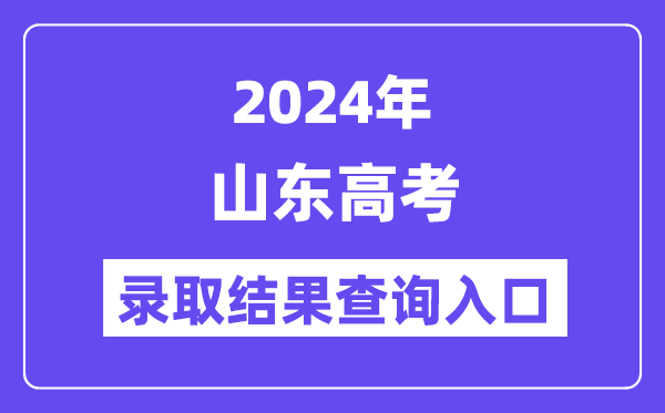 2024年山東高考錄取結果查詢入口（https://www.sdzk.cn/）