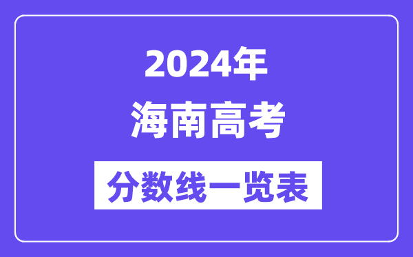 2024年海南高考分數線一覽表（含一本,二本,?？品謹稻€）