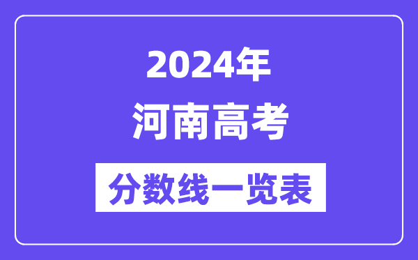 2024年河南高考分數線一覽表（含一本,二本,專科分數線）