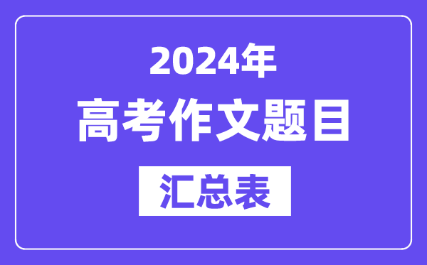 2024全國(guó)高考作文題目匯總表（7套卷完整版）