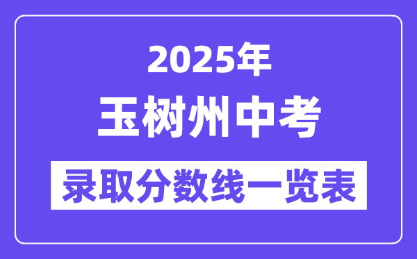 2025年玉樹州中考各高中錄取分數線一覽表