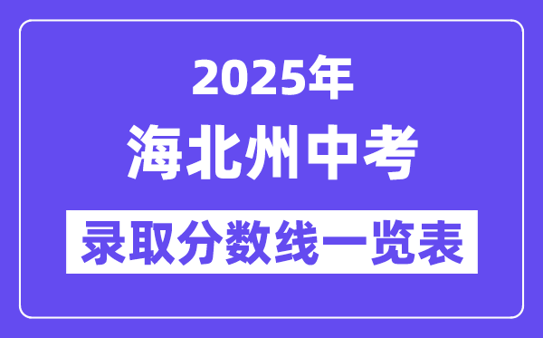 2025年海北州中考各高中錄取分數線一覽表