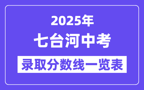 2025年七臺河中考各高中錄取分數線一覽表