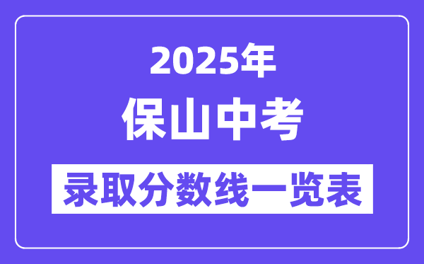 2025年保山中考各高中錄取分數線一覽表