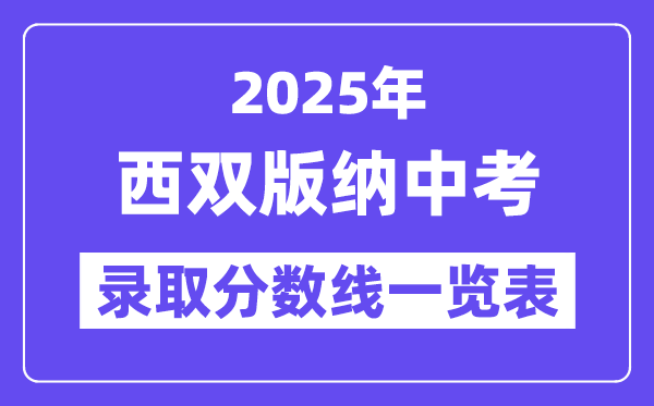 2025年西雙版納中考各高中錄取分數線一覽表