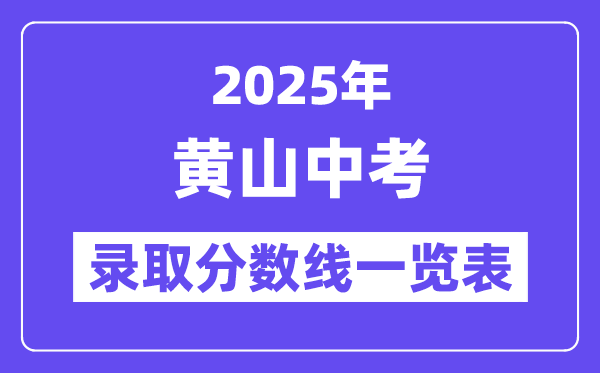 2025年黃山中考各高中錄取分數線一覽表