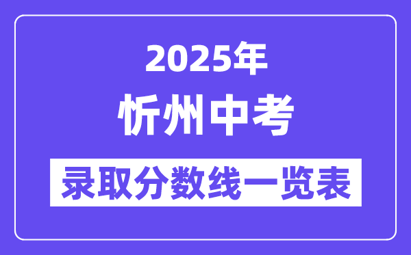 2025年忻州中考各高中錄取分數線一覽表