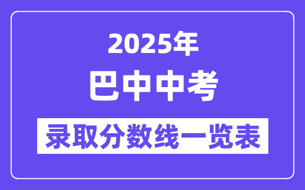 2025年巴中中考各高中錄取分?jǐn)?shù)線一覽表