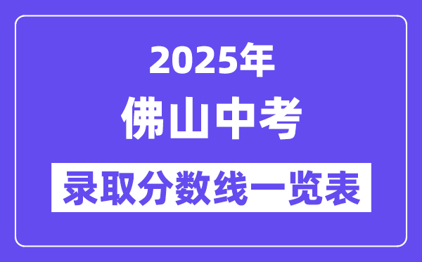 2025年佛山中考各高中錄取分數線一覽表