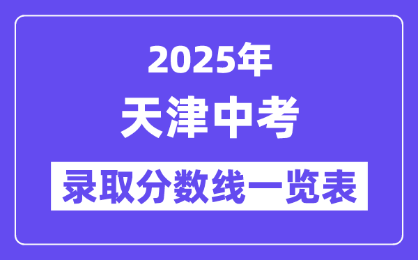 2025年天津中考各高中錄取分數線一覽表