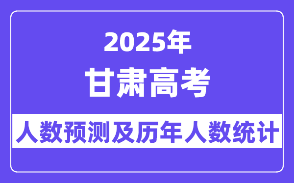 2025年甘肅高考人數預估多少？