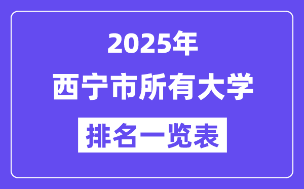 2025年西寧市所有大學排名一覽表（11所完整版）