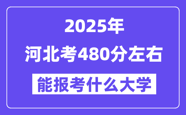2025年河北考480分左右能報考上什么大學?附位次排名對照表