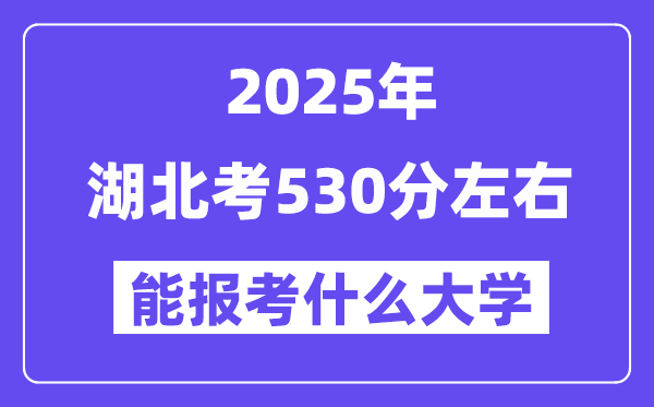 2025年湖北考530分左右能報考上什么大學?附位次排名對照表