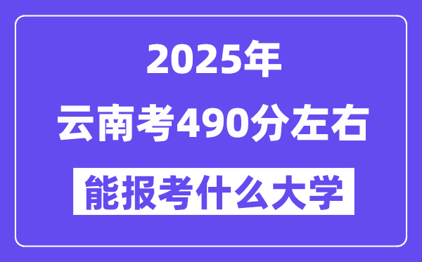 2025年云南考490分左右能報考上什么大學?附位次排名對照表